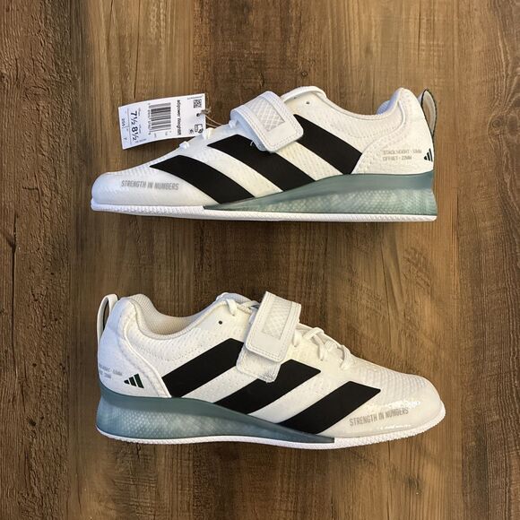 Adidas Adipower Weightlifting Shoes Men 7.5 / Women Sz 8.5 White Black Green